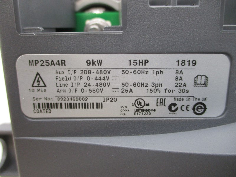 NIDEC MP25A4R 73000051043001 F/W 01.06.06 208-480V 22A NSMP