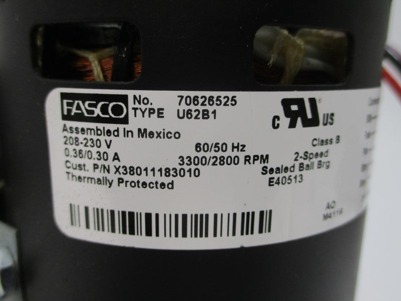 FASCO 70626525 U62B1 208-230V 0.36/0.30A NSNP