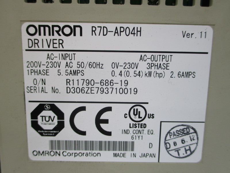 OMRON R7D-AP04H 200-230VAC 5.5A NSNP