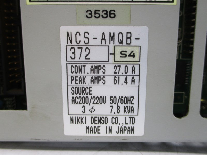 NIKKI DENSO NCS-AMQB-372-S4 200/220VAC 27.0A UNMP