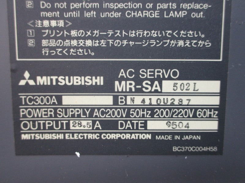 MITSUBISHI MR-SA502L TC300A 200/220VAC 28.5A UNMP