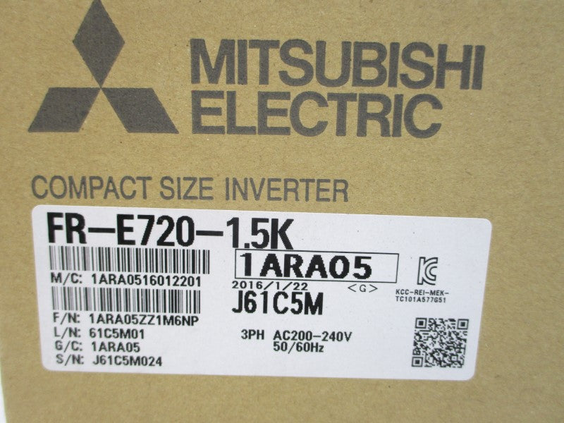 MITSUBISHI ELECTRIC FR-E720-1.5K 200-240VAC 13.0A NSMP