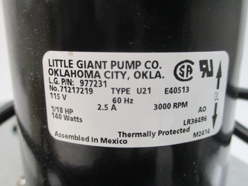 LITTLE GIANT 553201 VCL-24ULS 115V 2.5A NSMP