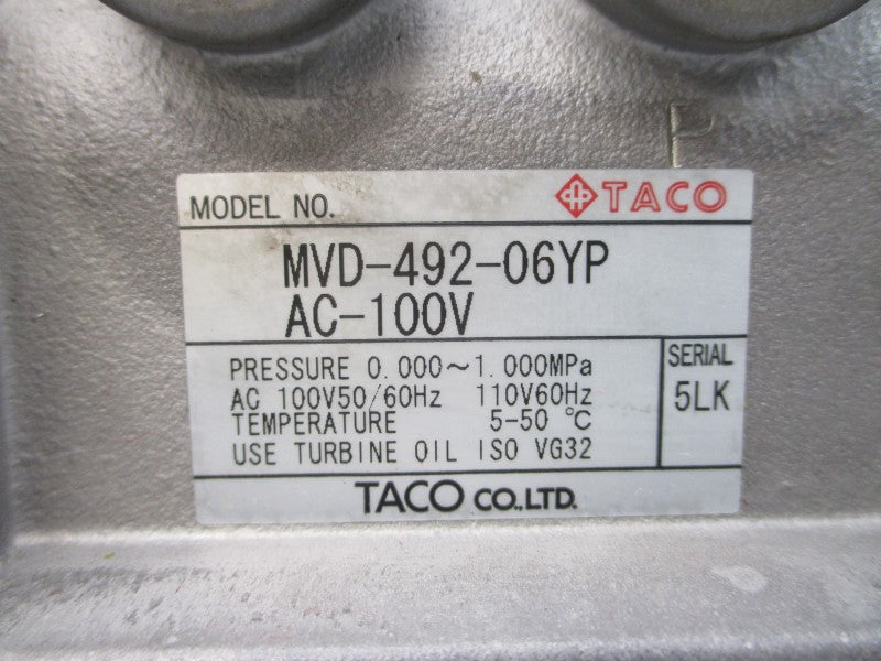 TACO MVD-492-06YP 100/110VAC NSNP