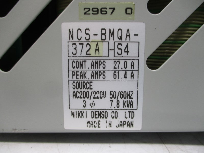 NIKKI DENSO NCS-BMQA-372A-S4 200/220VAC 61.4A UNMP