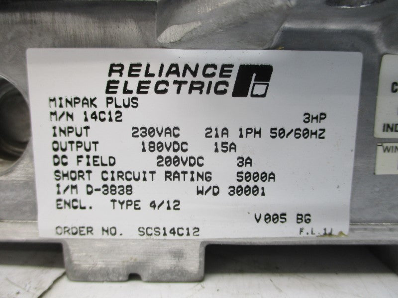 RELIANCE ELECTRIC 14C12 230VAC 21A (AS PICTURED) NSNP