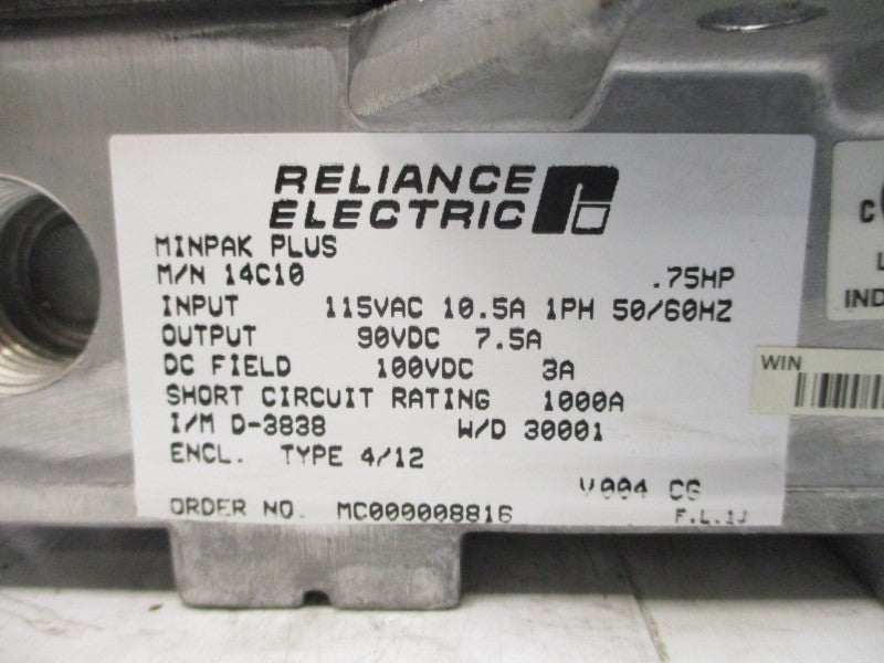 RELIANCE ELECTRIC 14C10 115VAC 10.5A UNMP