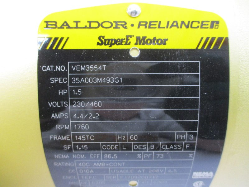 BALDOR VEM3554T 35A003M493G1 230/460V 4.4/2.2A NSMP