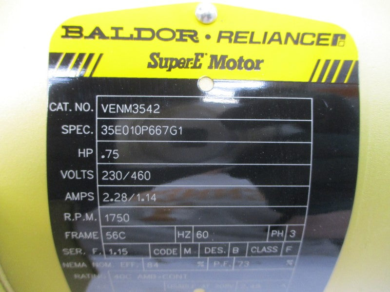 BALDOR VENM3542 35E010P667G1 230/460V 2.28/1.14A NSMP