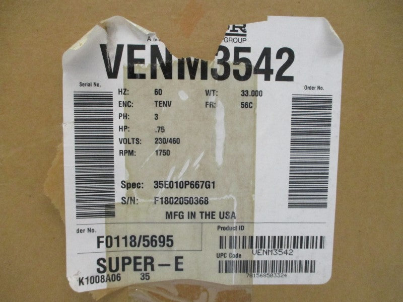 BALDOR VENM3542 35E010P667G1 230/460V 2.28/1.14A NSMP