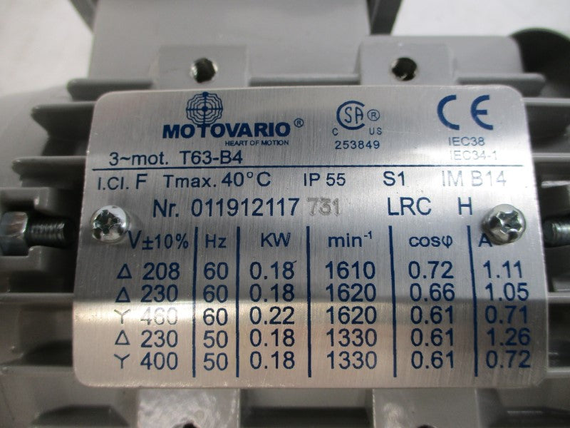 MOTOVARIO T63-B4 8603128 208-230/460V 1.11/1.05A NSMP