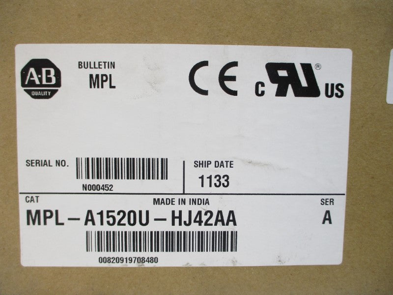 ALLEN BRADLEY MPL-A1520U-HJ42AA SER. A 230VAC 1.8A NSMP