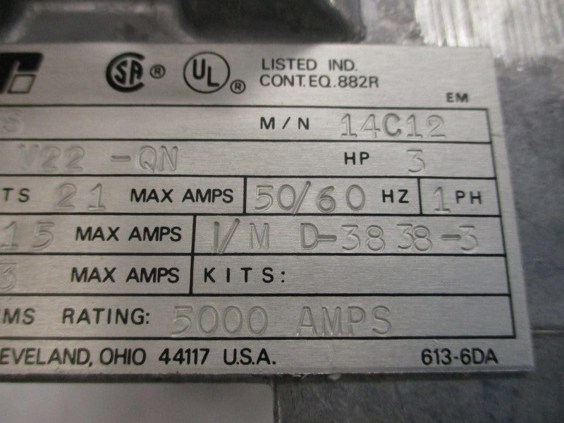 RELIANCE ELECTRIC 14C12 230VAC 21A (NO COVER) NSNP