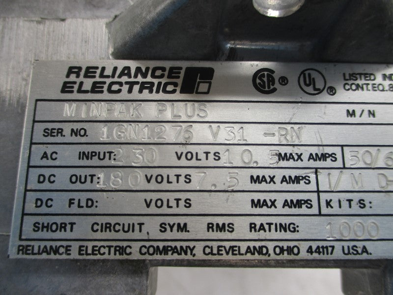 RELIANCE ELECTRIC 14C11 230VAC 10.5A (NO COVER) NSNP