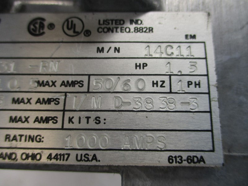 RELIANCE ELECTRIC 14C11 230VAC 10.5A (NO COVER) NSNP