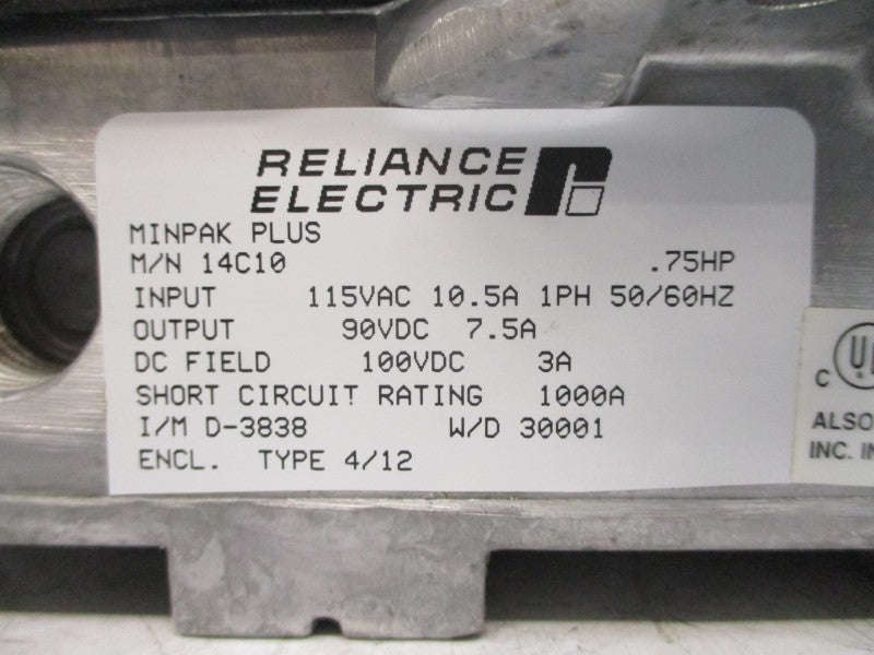 RELIANCE ELECTRIC 14C10 115VAC 10.5A NSNP