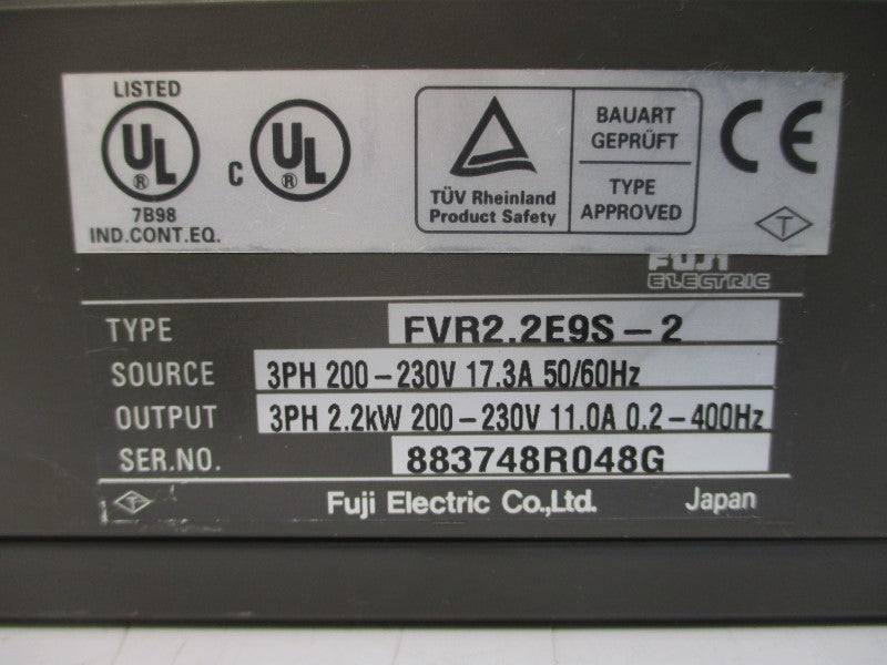 FUJI ELECTRIC FVR2.2E9S-2 200-230V 17.3A NSNP