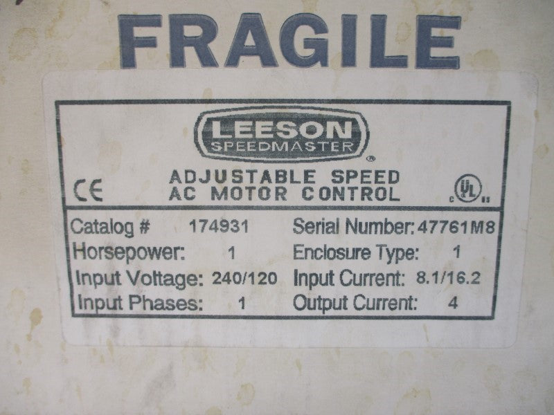 LEESON 174931 240/120VAC 8.1/16.2A NSMP