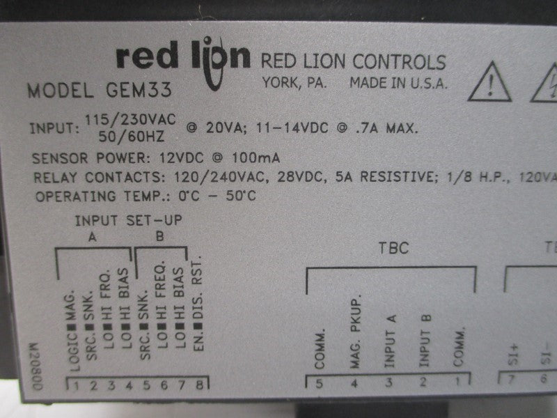 RED LION CONTROLS GEM33060 115/230VAC .7A NSMP