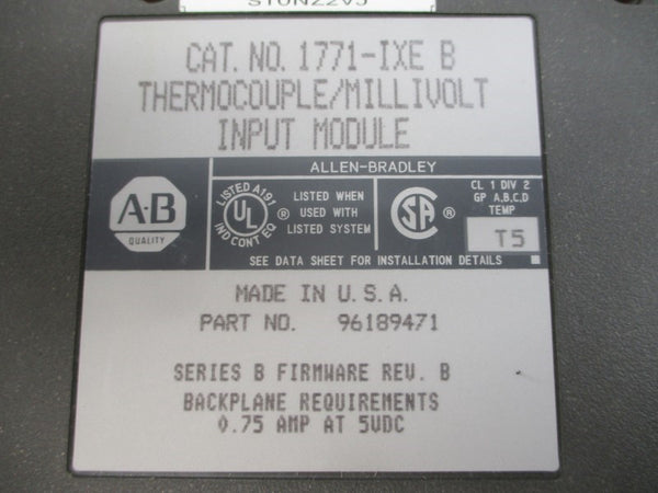 ALLEN BRADLEY 1771-IXE SER. B F/W B 5VDC 0.75A REMAN