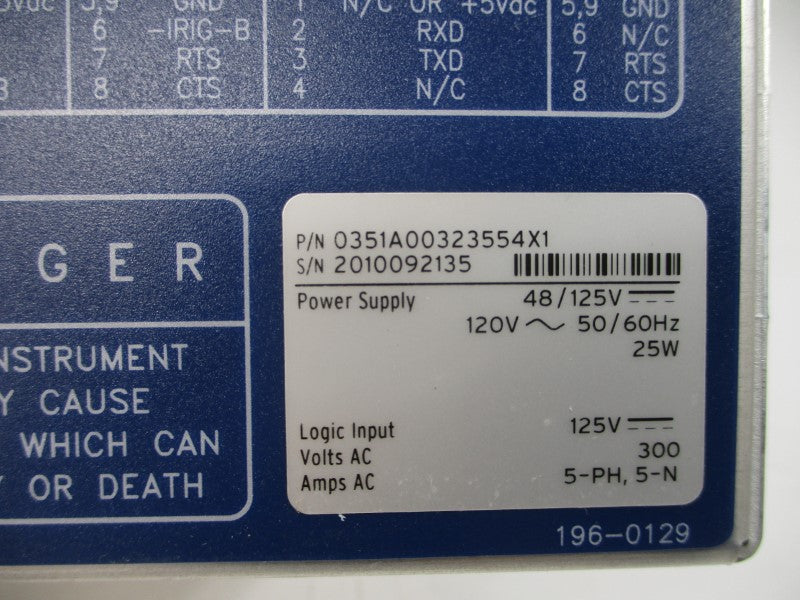 SEL 0351A0032355AX1 SEL-351A 120V NSMP