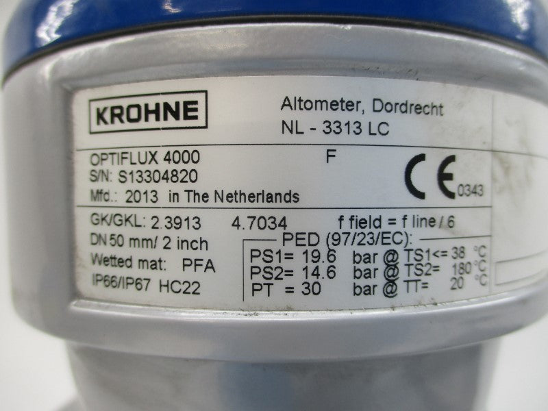 KROHNE OPTIFLUX 4000 2" NSNP