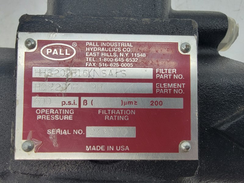 PALL HH8200B16KNSAPS HC8200F8H 600PSI NSNP