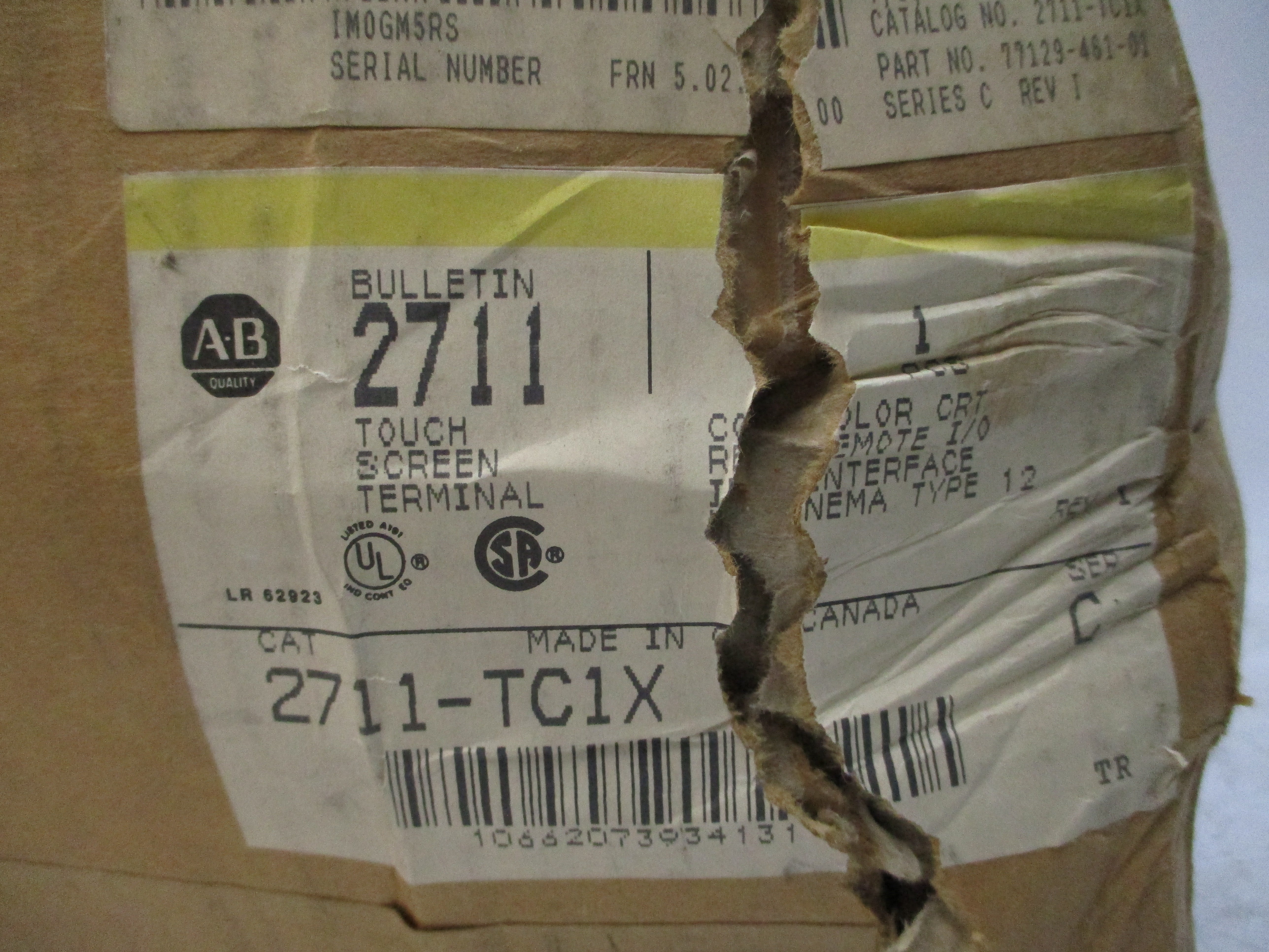 ALLEN BRADLEY 2711-TC1X SER. C F/W 5.02.00 115/230VAC 10A NSMP
