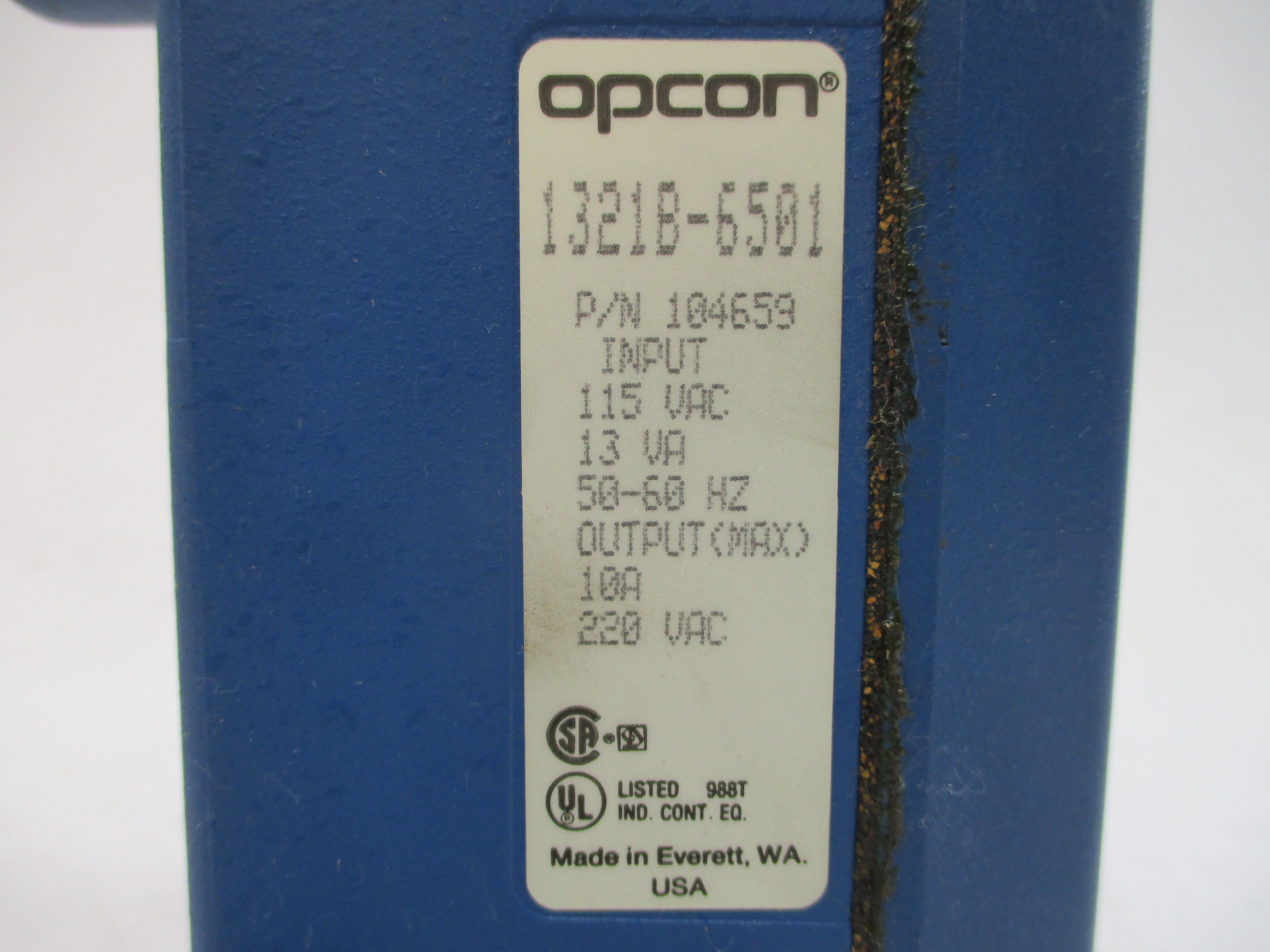 OPCON 1321B-6501 104659 115VAC 10A NSNP