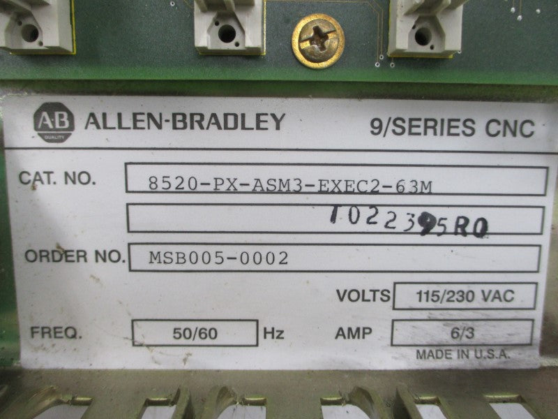 ALLEN BRADLEY 8520-PX-ASM3-EXEC2-63M SER. C 115/230VAC 6/3A UNMP