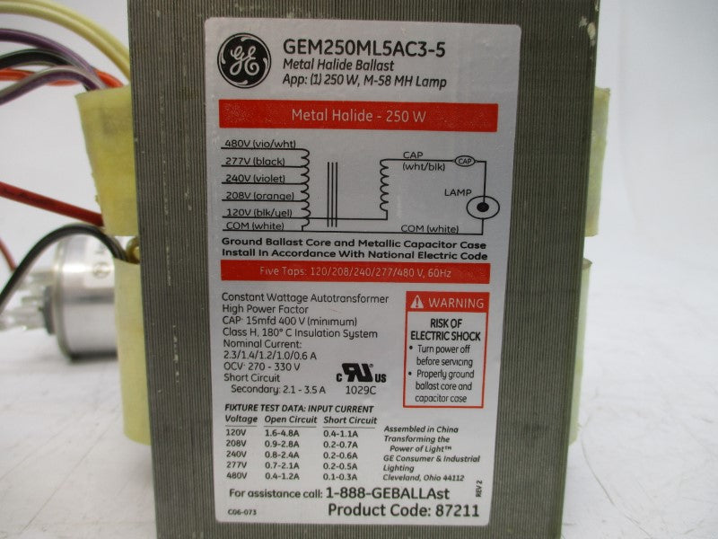 GENERAL ELECTRIC GEM250ML5AC3-5 480V 2.3-0.6A NSMP