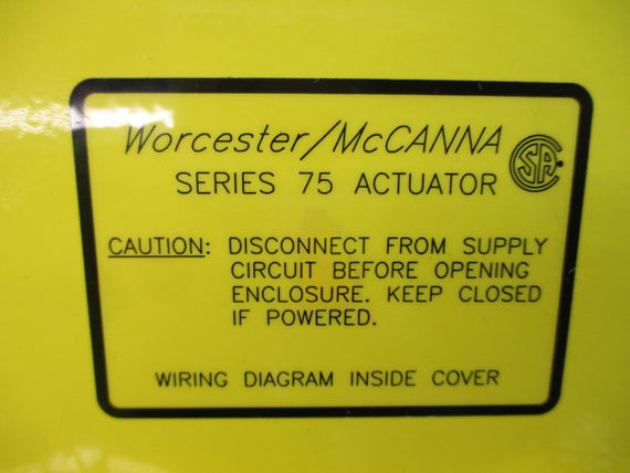 WORCESTER/MCCANNA 1275W120A SER. 75 120V 0.70A NSNP