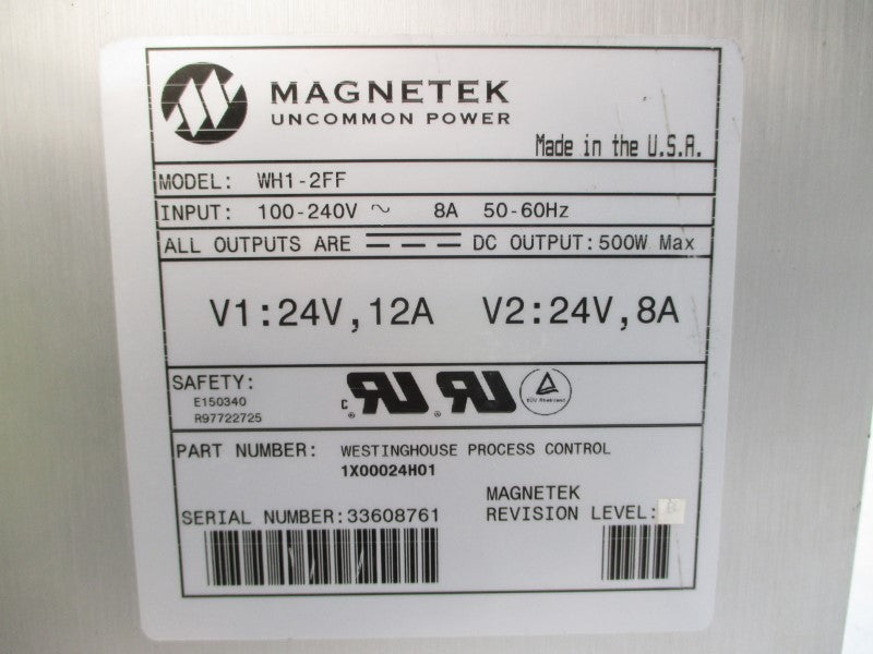 MAGNETEK 1X00024H01 WH1-2FF 100-240V 8A NSNP