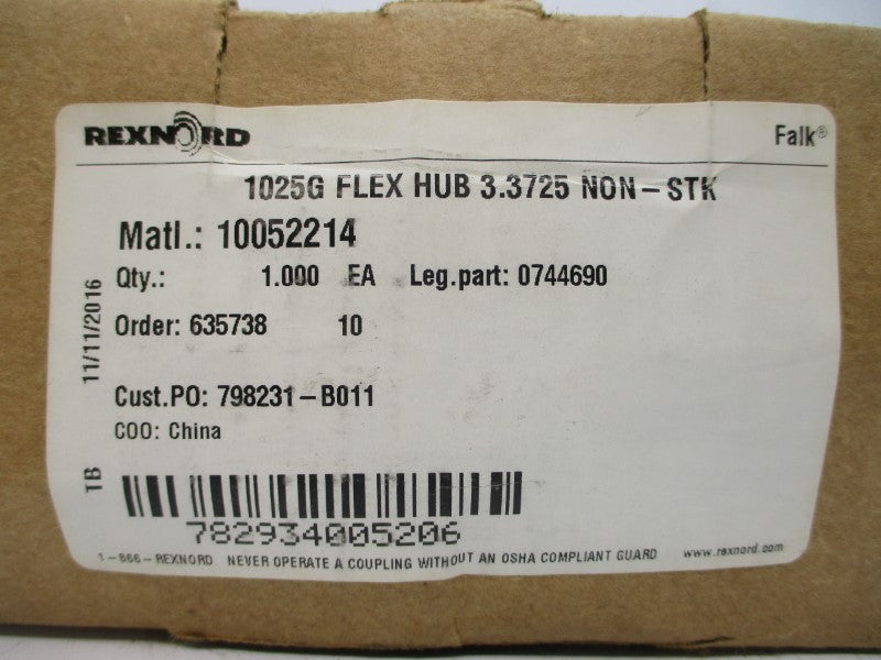 REXNORD 10052214 0744690 1025G 3.3725" NSMP