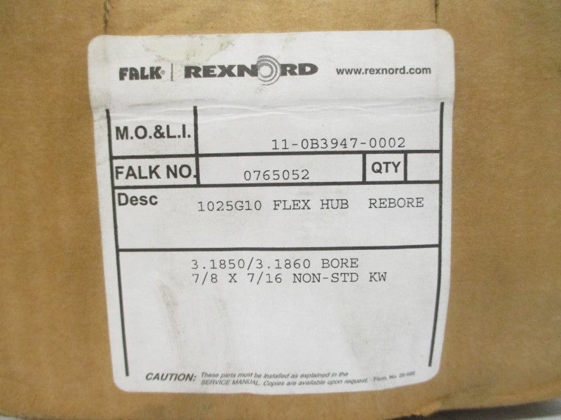 REXNORD 0765052 1025G10 7/8X7/16 NSMP