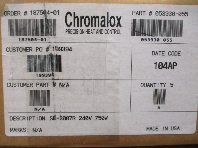 CHROMALOX 053930-055 SE-3007R240V (PKG OF 5) NSMP
