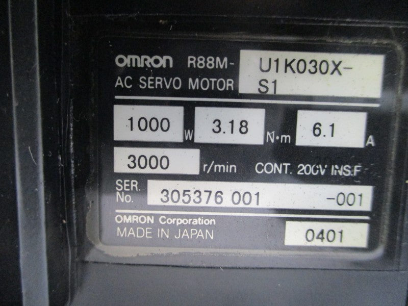 OMRON R88M-U1K030X-S1 200VAC 6.1A NSMP