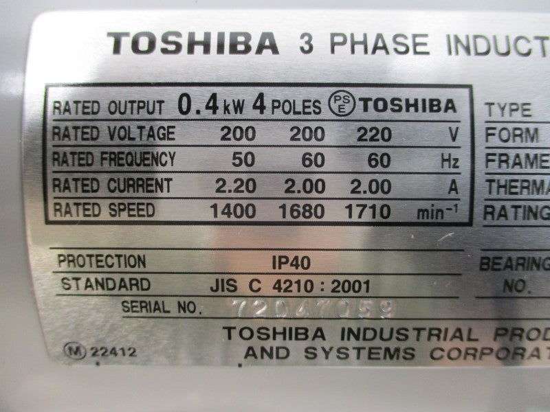 TOSHIBA IK-FBKK8 200/220V 2.20/2.00A NSMP