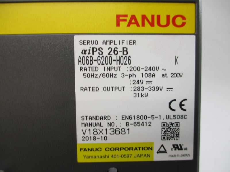 FANUC A06B-6200-H026 200-240V 108A NSMP