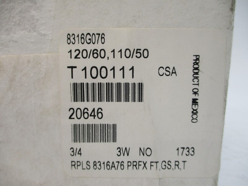 ASCO 8316G076 110/120V 3/4" NSFS