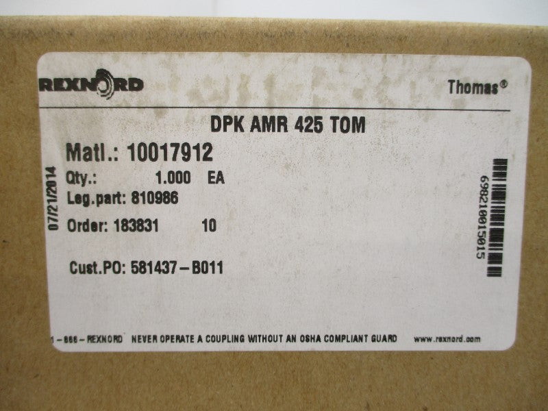 REXNORD 10017912 810986 DPKAMR425TOM NSFS