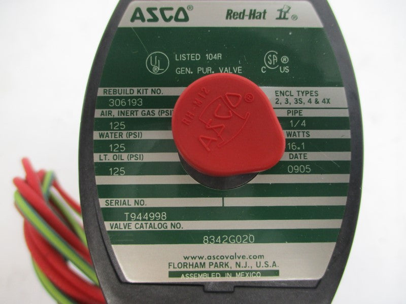 ASCO 8342G020 120V 125PSI 1/4" NSMP
