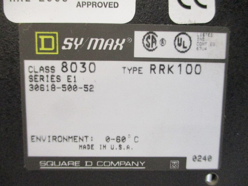SQUARE D 8030RRK100 SER. E1 600V NSMP