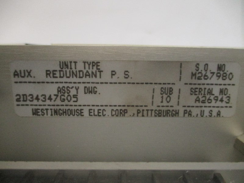 WESTINGHOUSE 2D34347G05 220/240VAC 2.0A UNMP