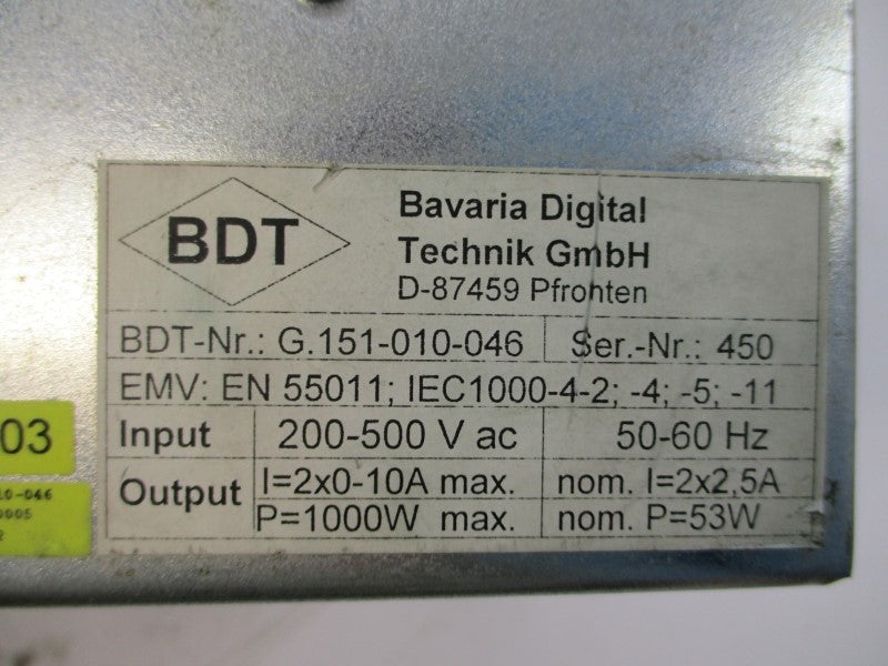 BDT G.151-010-046 200-500VAC 10A UNMP