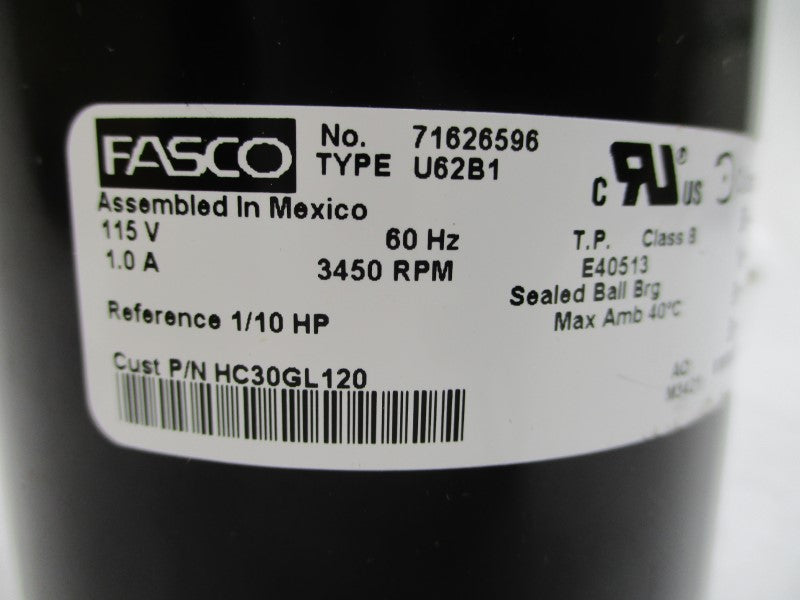 FASCO U62B1 71626596 115V 1.0A NSMP