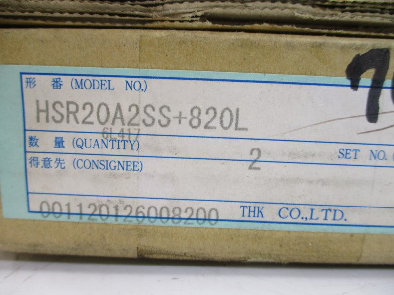 THK HSR20A2SS+820L (PKG OF 2) NSMP