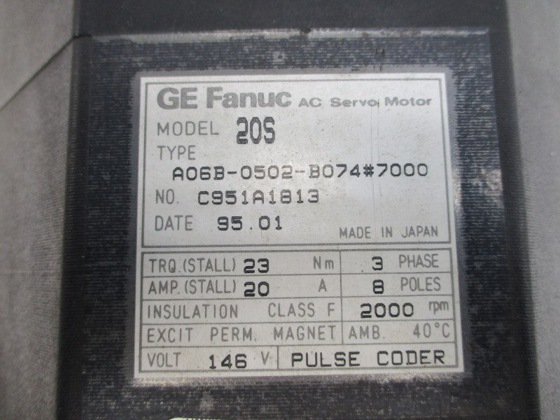 FANUC A06B-0502-B074#7000 146VAC 20A (AS PICTURED) NSNP