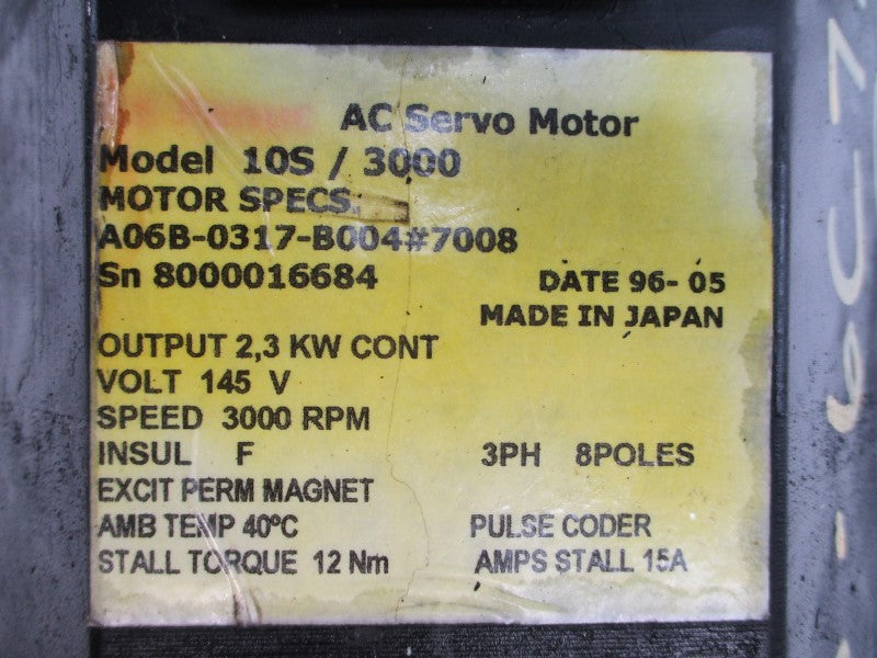 FANUC A06B-0317-B004#7008 145VAC 15A UNMP