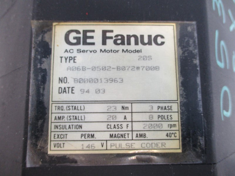 FANUC A06B-0502-B072#7008 146VAC 20A UNMP